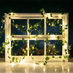 Aigostar Piante artificiali luminose solari, edera lineare 2m+5m 50LED