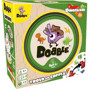 Asmodee Dobble Dinosauri - Gioco da Tavolo Eco-Sleeve per 2-8 Giocatori, 6 Anni, Divertente e Veloce