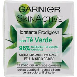 Garnier Skinactive Idratante Prodigiosa Con Te' Verde Crema Idratante Opacizzante 50 ml Pelli Miste O Grasse