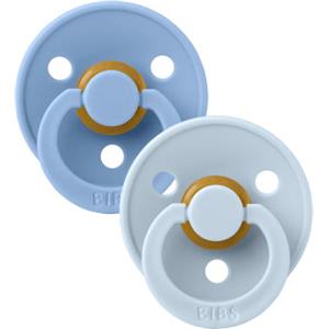 Bibs - Ciuccio Colour Rotondo Lattice Celeste/Nuvola 0-6 m Taglia 1 Confezione 2 Pezzi