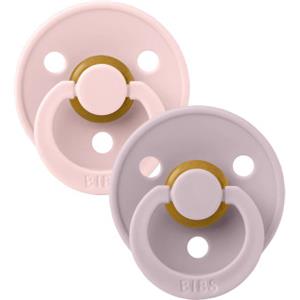 Bibs - Ciuccio Colour Rotondo Lattice Rosa/Lilla Scuro 0-6 m Taglia 1 Confezione 2 Pezzi