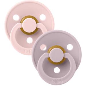 Bibs - Ciuccio Colour Rotondo Lattice Rosa/Lilla Scuro 6+ m Taglia 2 Confezione 2 Pezzi