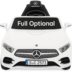 BabyCar Mercedes CLS 350 AMG | Macchina Elettrica per Bambini 12V con 2 Motori 25W | Auto Elettrica Per Bambini Telecomandata, Sedile in Pelle, Porte Apribili, MP3/USB | Licenza Ufficiale | Bianca