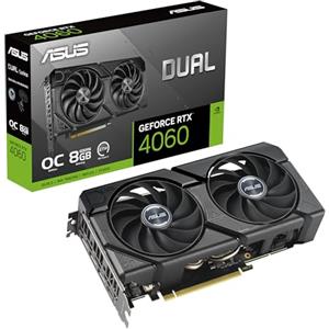 ASUS DUAL NVIDIA GeForce RTX 4060 EVO OC Edition Scheda Grafica, 8 GB GDDR6 128-bit 18 Gbps PCIE 4.0, GPU Tweak III, DUAL RTX4060-O8G-EVO