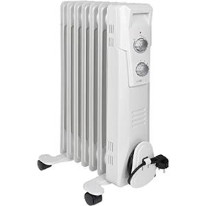 Clatronic® Radiatore ad olio, efficiente riscaldamento mobile, riscaldamento elettrico con 7 nervature, radiatore con 3 livelli di potenza, fino a 30 mq, 1500 Watt, RA 3735