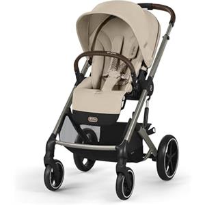 CYBEX Gold Balios S Lux Passeggino, Posizione Reclinabile Ergonomica, Sistema di Cinture con Una Sola Mano, Dalla Nascita Fino a 22 Kg (Circa 4 Anni), Almond Beige