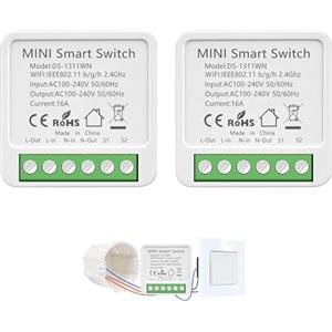 SOARFLY Interruttore Wifi Smartlife, 2.4GHz Interruttore Smart Wifi, Interruttori Intelligente Compatibile con Alexa, Smart Life, Tuya, Interruttori Alexa Con timer, 16A, Mini Smart Switch (2)