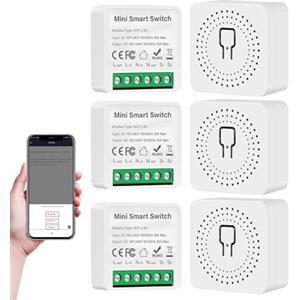 SOARFLY Interruttore Wifi Smartlife, 2.4GHz Interruttore Smart Wifi, Interruttori Intelligente Compatibile con Alexa, Smart Life, Tuya, Interruttori Luce Con timer, 16A, 3500W Mini Smart Switch (6)