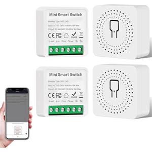 SOARFLY Interruttore Wifi Smartlife, 2.4GHz Interruttore Smart Wifi, Interruttori Intelligente Compatibile con Alexa, Smart Life, Tuya, Interruttori Alexa Con timer, 16A, Mini Smart Switch (4)