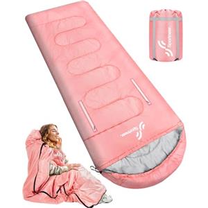 Sportneer Sleeping Bag, Sacco Nanna Ragazza, Colore: Rosa, 216x83cm
