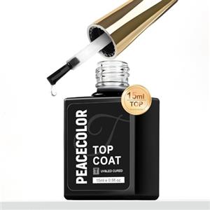 PEACECOLOR Top Coat Semipermanente Unghie 15ML Smalto Top Coat Transparente