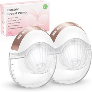 Haokoo Tiralatte Elettrico Indossabile - Integrato Tira Latte Neonati Elettrico Portatile una Protezione Della Privacy, Design Antigoccia, Per casa e viaggio, Flange da 17/19/21/24 mm, 2 Pezzo