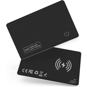 Glitfix Slim Air Tag Card, Bluetooth Smart Finder Ricaricabile, Wallet Tracker Localizzatore di Portafogli IP68 Impermeabile, Compatibile con Apple Find My (IOS Solo),Spessore 1.6mm, Nero