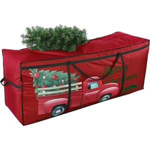SHareconn Sacca per Albero di Natale, Borsa Oxford 600D Grande, Resistente e Impermeabile con Manici Rinforzati, Adatta per Alberi di Natale Artificiali Fino a 220 cm e Palline di Natale, Rosso