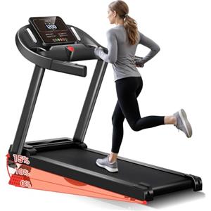 Kdtoll Tapis Roulant Salvaspazio 14km/h, Tapis Roulant Elettrico con Inclinazione 15%, Walking Pad Pieghevole da Casa, Motore Silenzioso 3.0HP, Display LED, Capacità di Carico 136kg