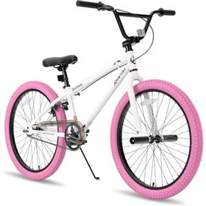 JOYSTAR Gemsbok Bicicletta BMX freestyle da 24 pollici per bambini dai 11 agli 14 anni, biciclette da 24 pollici per bambini, Bianco