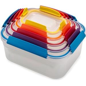 Joseph Joseph Nest Lock, Set da 5 pezzi Contentiori in Plastica per Alimenti con Coperchio, a Prova di Perdite, Ermetici, Salvaspazio, senza BPA - Multicolore