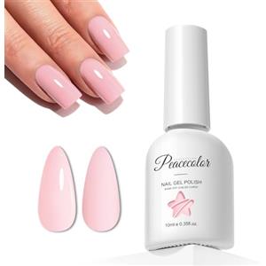Peacecolor Smalto Semipermanente Unghie Rosa, 10ML Soak Off Smalto Unghie UV Gel Polish, Smalto per Unghie Semipermanente Studio di Manicure Fai da Te a Casa