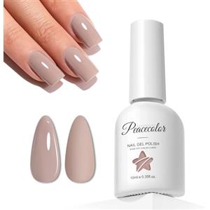 Peacecolor Smalto Semipermanente Unghie Taupe Chiaro, 10ML Soak Off Smalto Unghie UV Gel Polish, Smalto per Unghie Semipermanente Studio di Manicure Fai da Te a Casa
