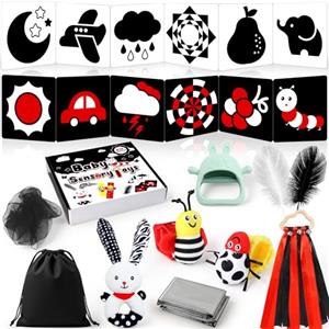 Perbabe Giochi Neonato 0-12 Mesi - Set Completo Montessori con 30+ Accessori per Tummy Time e Palestrina,Inclusi Sonaglio, Giochi 0-3 Mesi Accessori per Bambini 1 Anno, Natale