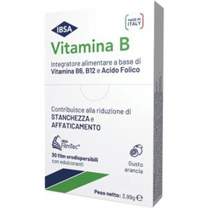 IBSA Vitamina B - Integratore Alimentare 30 Film Orodispersibili con B6, B12 e Acido Folico per Ridurre Stanchezza e Affaticamento