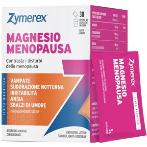 Zymerex Magnesio Menopausa - Integratore per Vampate e Sbalzi d'Umore, 30 Bustine con Gusto Agrumi