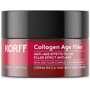 Korff Collagen Age Filler Crema Ricca Viso Antirughe 50ml - Trattamento Anti-Età con Collagene Marino e Vitamina PP
