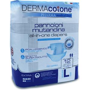 DERMACOTONE Pannolone Mutandina per Incontinenza Taglia L - 12 Pezzi, Superassorbente e Comfortevole