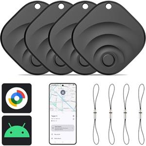 Reyke Tracker Android, Smart Tag compatibile con Google Find My (solo per Android), localizzatore per chiavi, bagagli, valigia, portafoglio, 4 pezzo