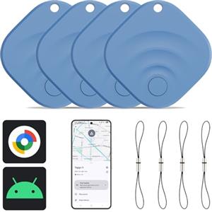 Reyke Tracker Android, Smart Tag compatibile con Google Find My (solo per Android), localizzatore per chiavi, bagagli, valigia, portafoglio, 4 pezzo