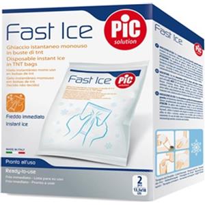 Pic Ghiaccio Istantaneo Fast Ice - 2 Buste Monouso per Pronto Soccorso, Mantiene 0° per 30 Minuti