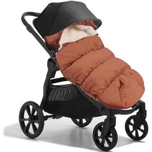goldmiky Sacco Termico Passeggino Universale, Sacco Termico per Bebè, Fodera in Caldo Pile, Lavabile in Lavatrice Rimovibile, per Passeggini e Carrozzine con Imbracatura a 3 e 5 Punti (marrone)