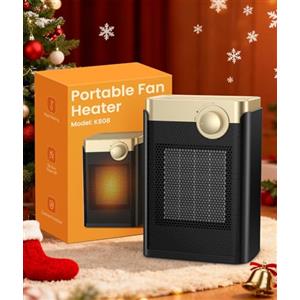 AUKUZI Termoventilatore Basso Consumo, Stufetta Elettrica Portatile da 1500W, in ceramica PTC, 3 Marcia, Protezione da Surriscaldamento e Ribaltamento, Stufetta Elettrica da Bagno per Camera, Uffici