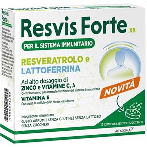 Alfasigma Resvis Forte Xr sistema immunitario resveratrolo e lattoferrina12 Bustine