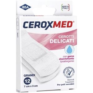 Ceroxmed Flex Sensitive - Cerotti Sterili 7,2x2,5 cm, 12 Pezzi, Morbidi ed Elastici per Pelli Delicate
