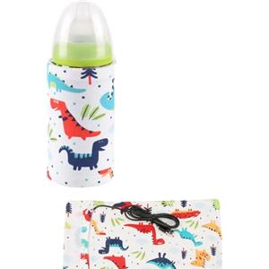 Agatige Scaldabiberon per Latte materno, biberon USB Tenere in Caldo Termostato Portatile per la conservazione del Latte da Viaggio(Modello di Dinosauro)