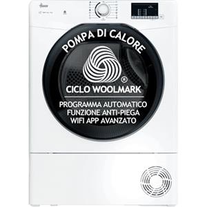 Hoover H-DRY 350 Asciugatrice 8 Kg, Pompa di Calore, Libera Installazione, 85 x 60 x 58,5 cm (AxLxP), Classe D, Controllo Wi-Fi + BLE, App hOn, 16 Programmi, Bianca - HR EH8N2DBE-S