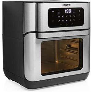 Princess Friggitrice Ad Aria Calda, 10 Litri, 10 Programmi di Cottura, 1500 W, Airfryer in Acciaio Inox, Cestello Rotante, 182065