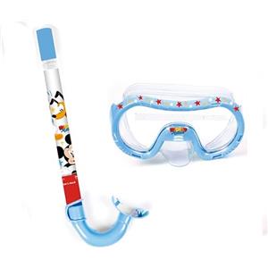 ARDITEX Set snorkeling per bambini con maschera e boccaglio Topolino Disney - Maschera regolabile 14x20,5x11 cm, tubo 33 cm, dai 3 anni, ideale per mare piscina e vacanze