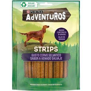 Nestlé Purina Adventuros Strips Snack per Cani al Cervo 90 g - Spezzabili e Ideali per Avventure