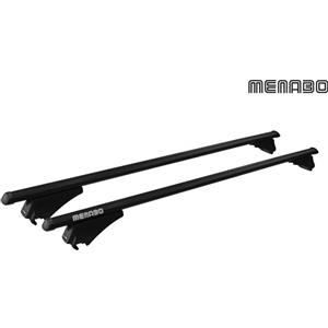 Menabo Tiger Black - Barre portatutto in alluminio anodizzato nero da 120 cm per auto con rails, portata massima 75 kg