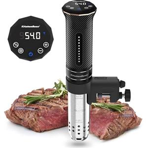 KitchenBoss Sous Vide Roner Cottura Bassa Temperatura: G300T, 1100W Termocircolatore a Immersione per Sottovuoto, IPX7 Impermeabile,20 Ricetta, Con Funzione di Prenotazione