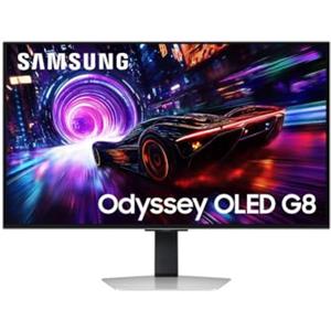 Samsung Monitor Gaming Odyssey OLED G8 (LS32FG810SU), Flat, 32'', 3840x2160 (UHD 4K), 16:9, QD-OLED Glare Free, 240Hz, 0,03ms (GtG), FreeSync Premium Pro, Compatibilità G-Sync, Safeguard+, HDMI, DP