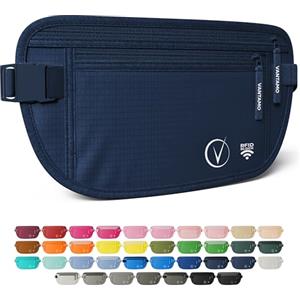 Vantamo Marsupio Uomo & Donna Ultrapiatto con protezione RFID, Marsupio Antiscippo con Cintura Regolabile, Ideale per Corsa e Escursioni e Viaggi, Leggero Cintura Portasoldi Sicuro