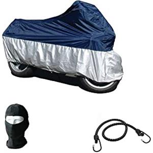 farbrothersonline COMPATIBILE CON PIAGGIO VESPA 125 PX MA TELO COPRIMOTO PER SCOOTER IMPERMEABILE IN NYLON COPERTURA UNIVERSALE TAGLIA M 203X89X122CM COVER ANTIPIOGGIA COLORE BLU E GRIGIO