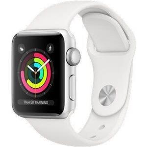 Apple Watch Series 3 (2017) | 38 mm | Alluminio | GPS | argento | Cinturino Sport bianco