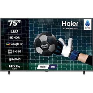 Haier LED 4K UHD H75K85FUX 75 Smart TV, Google TV, Dolby Audio, HDR 10, Telecomando Smart, Google Assistant, Bluetooth 5.1, DBX TV, HDMI 2.1 x 4 [2025]