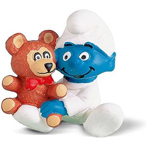 Schleich 20205 I Puffi, Neonato con orsacchiotto