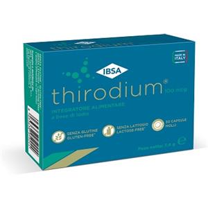 IBSA Thirodium 100 mcg - Integratore alimentare a base di iodio, 30 Capsule Molli per il benessere della tiroide