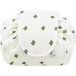 ONEGenug - Beauty case in velluto con coulisse, organizer per articoli da toeletta in un solo passaggio, astuccio per cosmetici per donne pigre, Margherita